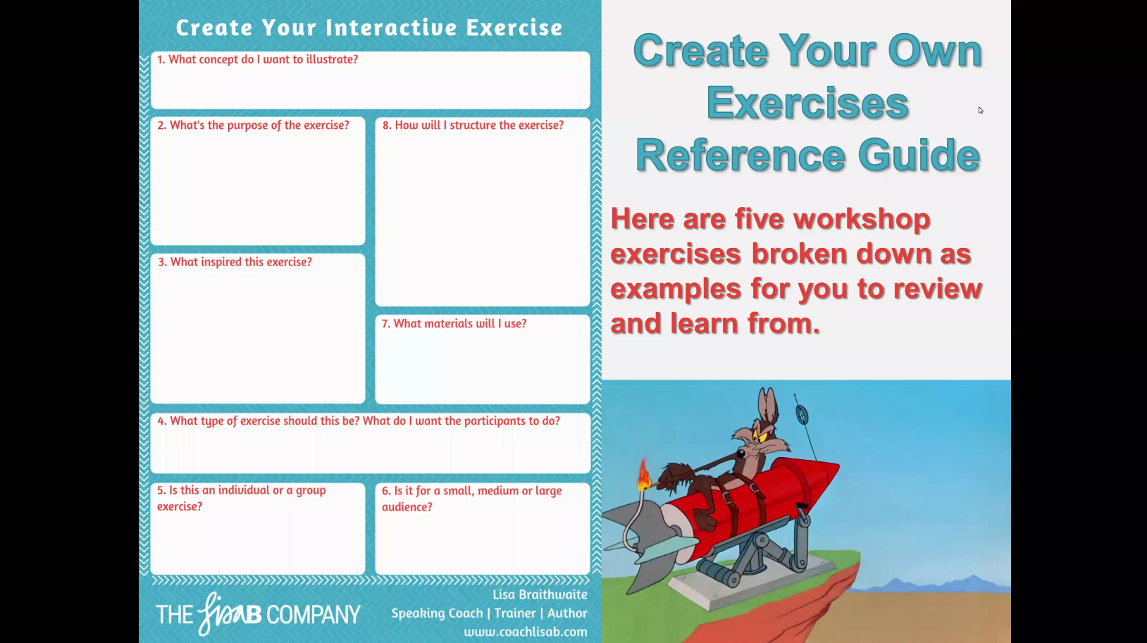 Create Your Own Exercises: 1:1 coaching edition! ~ CoachLisaB.com