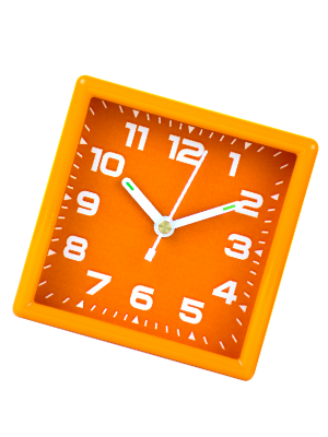 Square orange clock